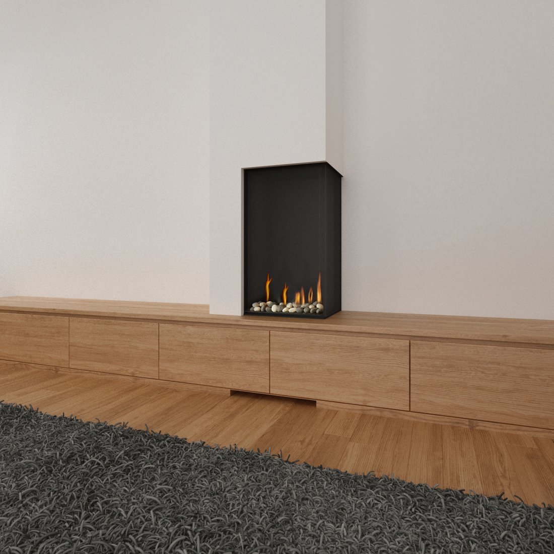 Ortal - Corner (LS/RS) 40H70 - Ortal Gas Fireplace