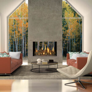 Timber Fire Collection - See-Thru Gas Fireplace - DaVinci Gas Fireplace