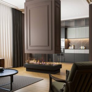 Ortal - Island 130 (No Hood, With Base) - Ortal Gas Fireplace