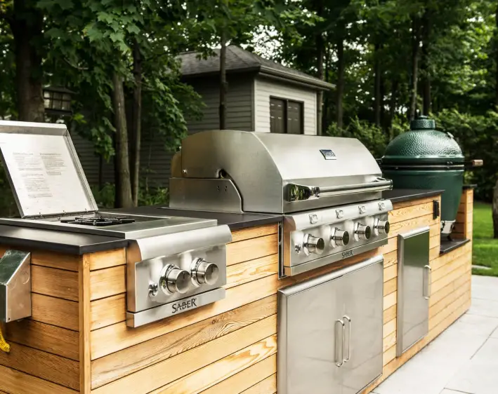 Couple Talking in front of burning fireplace