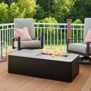 The Outdoor GreatRoom - Kinney Rectangular Gas Fire Pit Table - The Outdoor Greatroom Company Gas Fire Table