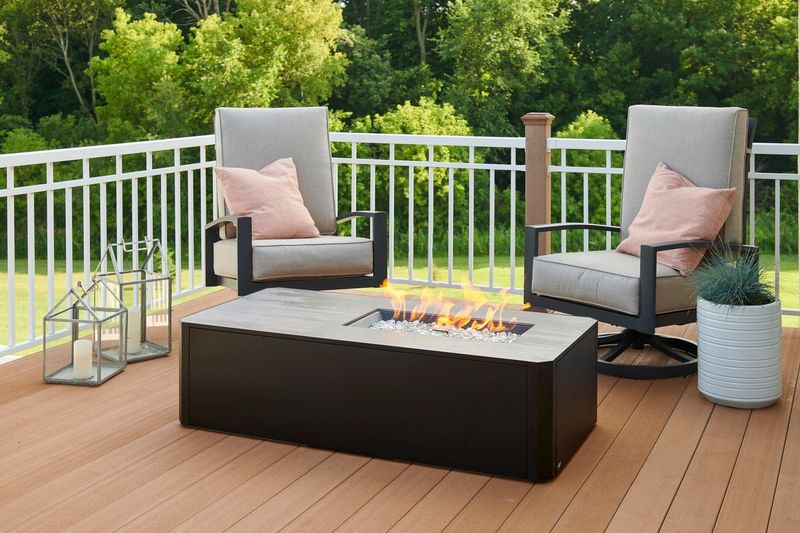 The Outdoor GreatRoom - Kinney Rectangular Gas Fire Pit Table - The Outdoor Greatroom Company Gas Fire Table