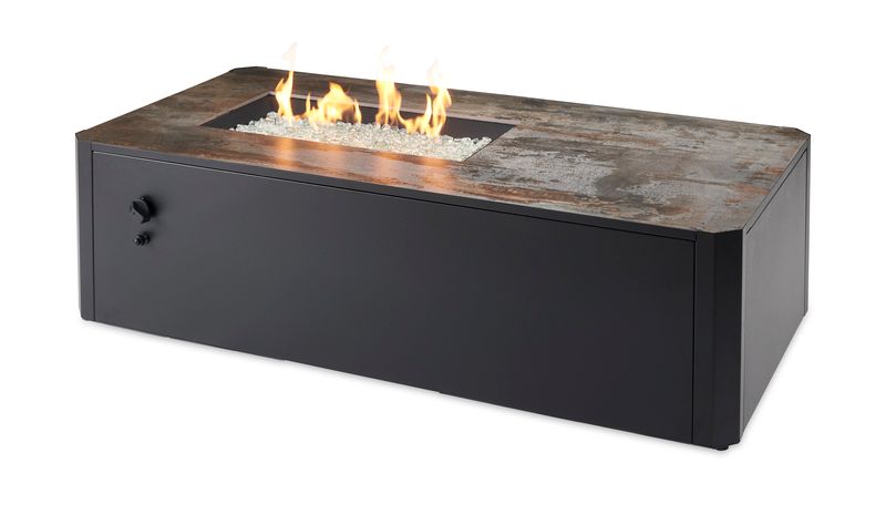 The Outdoor GreatRoom - Kinney Rectangular Gas Fire Pit Table - The Outdoor Greatroom Company Gas Fire Table