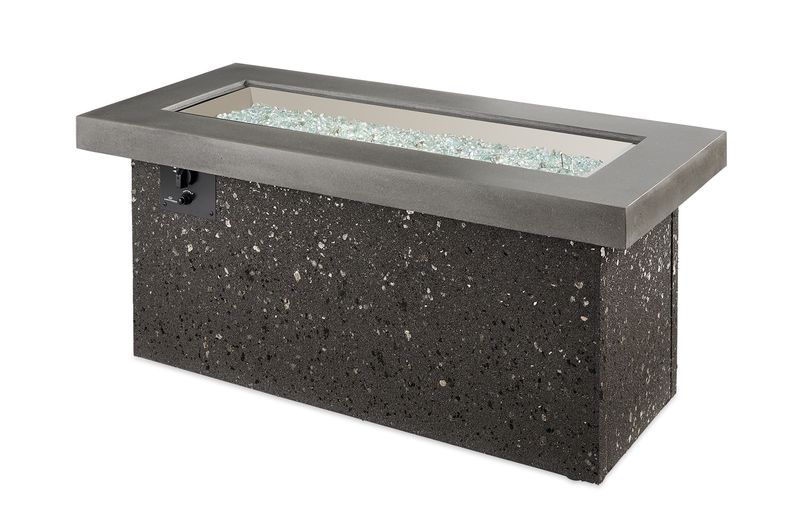 The Outdoor GreatRoom - Grey Key Largo Linear Gas Fire Pit Table - The Outdoor Greatroom Company Gas Fire Table
