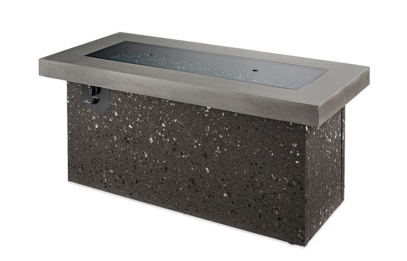The Outdoor GreatRoom - Grey Key Largo Linear Gas Fire Pit Table - The Outdoor Greatroom Company Gas Fire Table