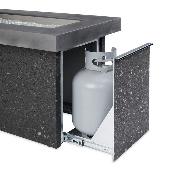 The Outdoor GreatRoom - Grey Key Largo Linear Gas Fire Pit Table - The Outdoor Greatroom Company Gas Fire Table