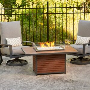 The Outdoor GreatRoom - Kenwood Rectangular Chat Height Gas Fire Pit Table - The Outdoor Greatroom Company Gas Fire Table