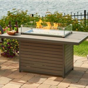 The Outdoor GreatRoom - Brooks Rectangular Gas Fire Pit Table - The Outdoor Greatroom Company Gas Fire Table