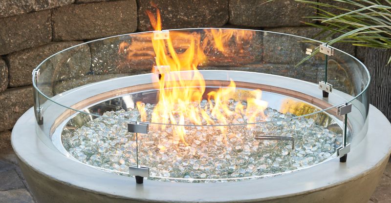 The Outdoor GreatRoom - 30" Round Glass Wind Guard - The Outdoor Greatroom Company Fire Pit Accessory