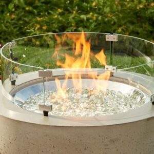 The Outdoor GreatRoom - 20" Round Glass Wind Guard - The Outdoor Greatroom Company Fire Pit Accessory
