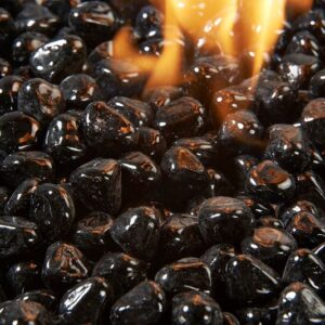 The Outdoor GreatRoom - Black Large Tempered Fire Glass Diamonds - The Outdoor Greatroom Company Media