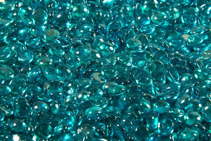The Outdoor GreatRoom - Aqua Marine Tempered Fire Glass Gems - The Outdoor Greatroom Company Media