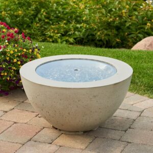The Outdoor GreatRoom - 20" Round Grey Glass Burner Cover - The Outdoor Greatroom Company Fire Pit Cover