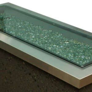 The Outdoor GreatRoom - 12" x 42" Linear Grey Glass Burner Cover - The Outdoor Greatroom Company Fire Pit Cover