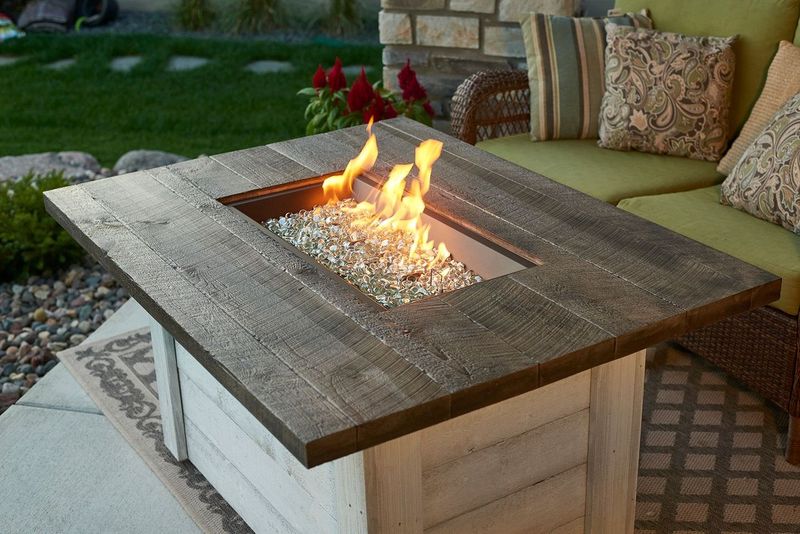 The Outdoor GreatRoom - Alcott Rectangular Gas Fire Pit Table - The Outdoor Greatroom Company Gas Fire Table