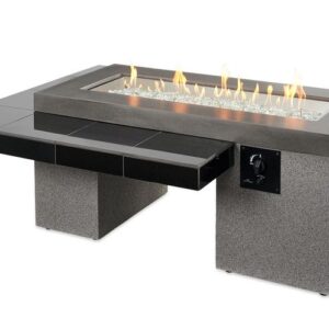 The Outdoor GreatRoom - Black Uptown Linear Gas Fire Pit Table - The Outdoor Greatroom Company Gas Fire Table