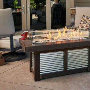 The Outdoor GreatRoom - Denali Brew Linear Gas Fire Pit Table - The Outdoor Greatroom Company Gas Fire Table