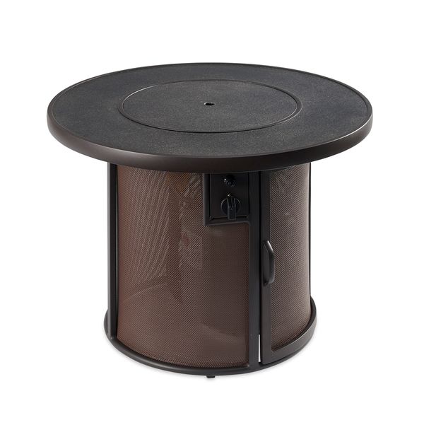 The Outdoor GreatRoom - Brown Stonefire Round Gas Fire Pit Table - The Outdoor Greatroom Company Gas Fire Table