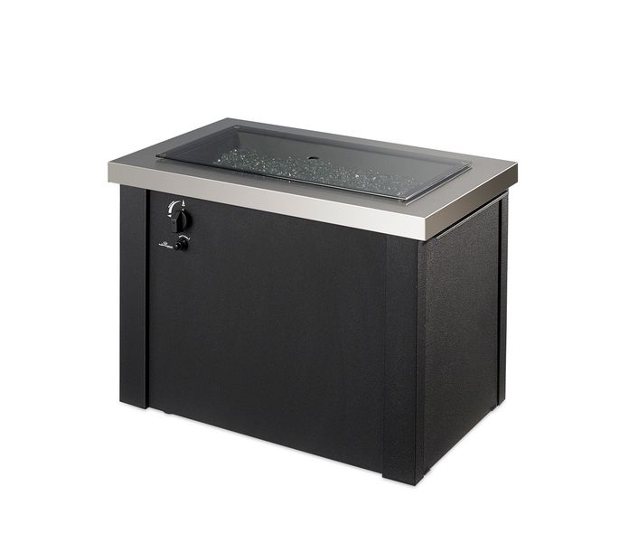 The Outdoor GreatRoom - Stainless Steel Providence Rectangular Gas Fire Pit Table - The Outdoor Greatroom Company Gas Fire Table