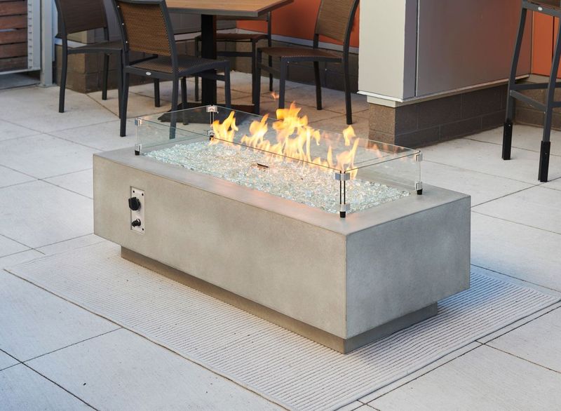 The Outdoor GreatRoom - Natural Grey Cove 54" Linear Gas Fire Table - The Outdoor Greatroom Company Gas Fire Table