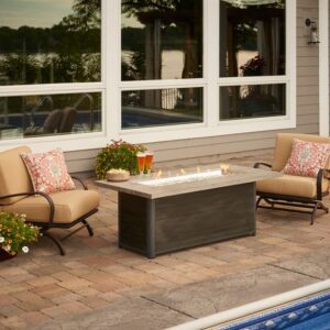 The Outdoor GreatRoom - Cedar Ridge Linear Gas Fire Pit Table - The Outdoor Greatroom Company Gas Fire Table