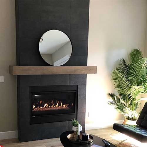 single-sided gas fireplace